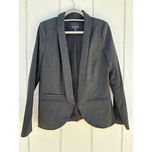 Trouve Gray Blazer, No Button, Open Front, Faux Pockets,‎ Size M